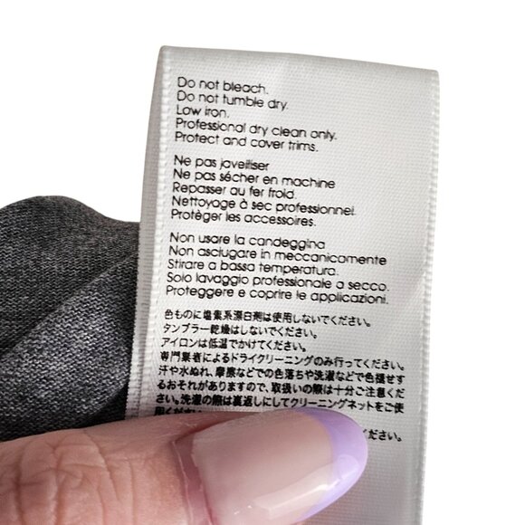 3.1 Phillip Lim Grey Tie Bottom Grey White Detail T-Shirt Sz S - Picture 7 of 7